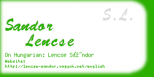 sandor lencse business card